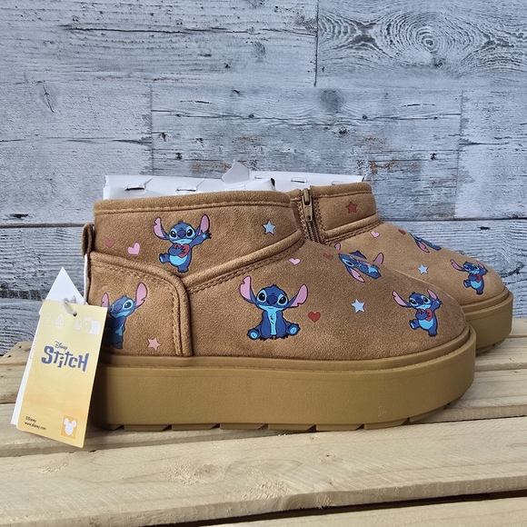 Zara Other - Zara Lilo & Stitch Disney Faux Fur Ankle Boots Girls Size 2 NEW